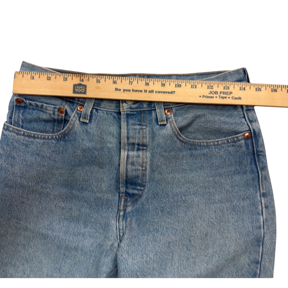 Levis Premium 501 Original Fit Jeans Light Wash Blue Button Fly W27 L30 - Picture 5 of 7